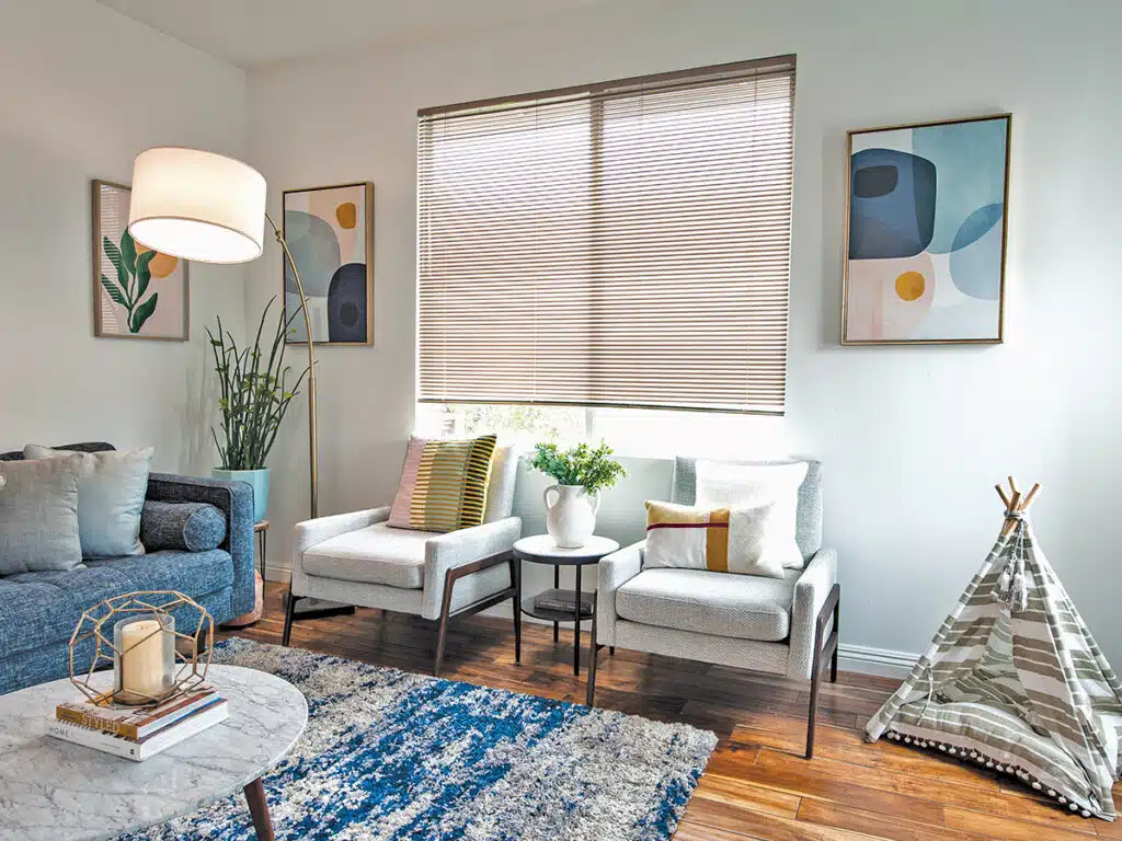 Aluminum blinds are modern and sleek AND Kid friendly