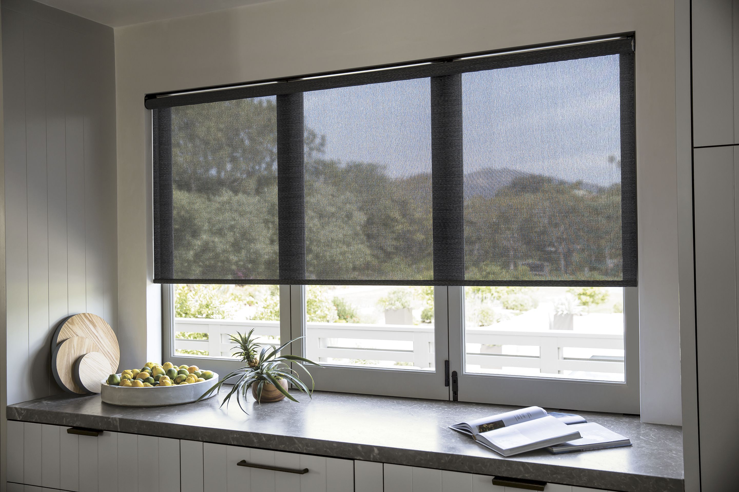 Solar shades preserving the view